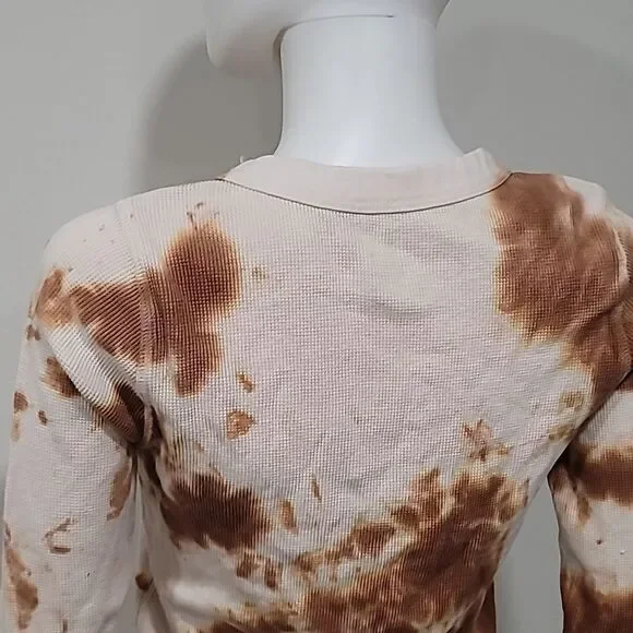 NWOT Mate The Label Ginger Tie Dye Crewneck Thermal Top - Picture 7 of 10